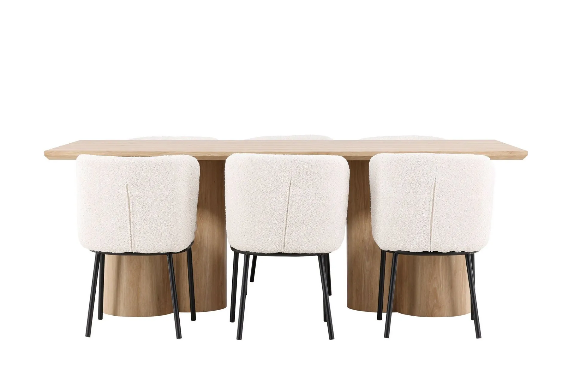Venture Home Spisegrupper-Olivia Spisegruppe 210 cm Rektangulær med 6 Agnes stoler White wash/Hvit/Svart