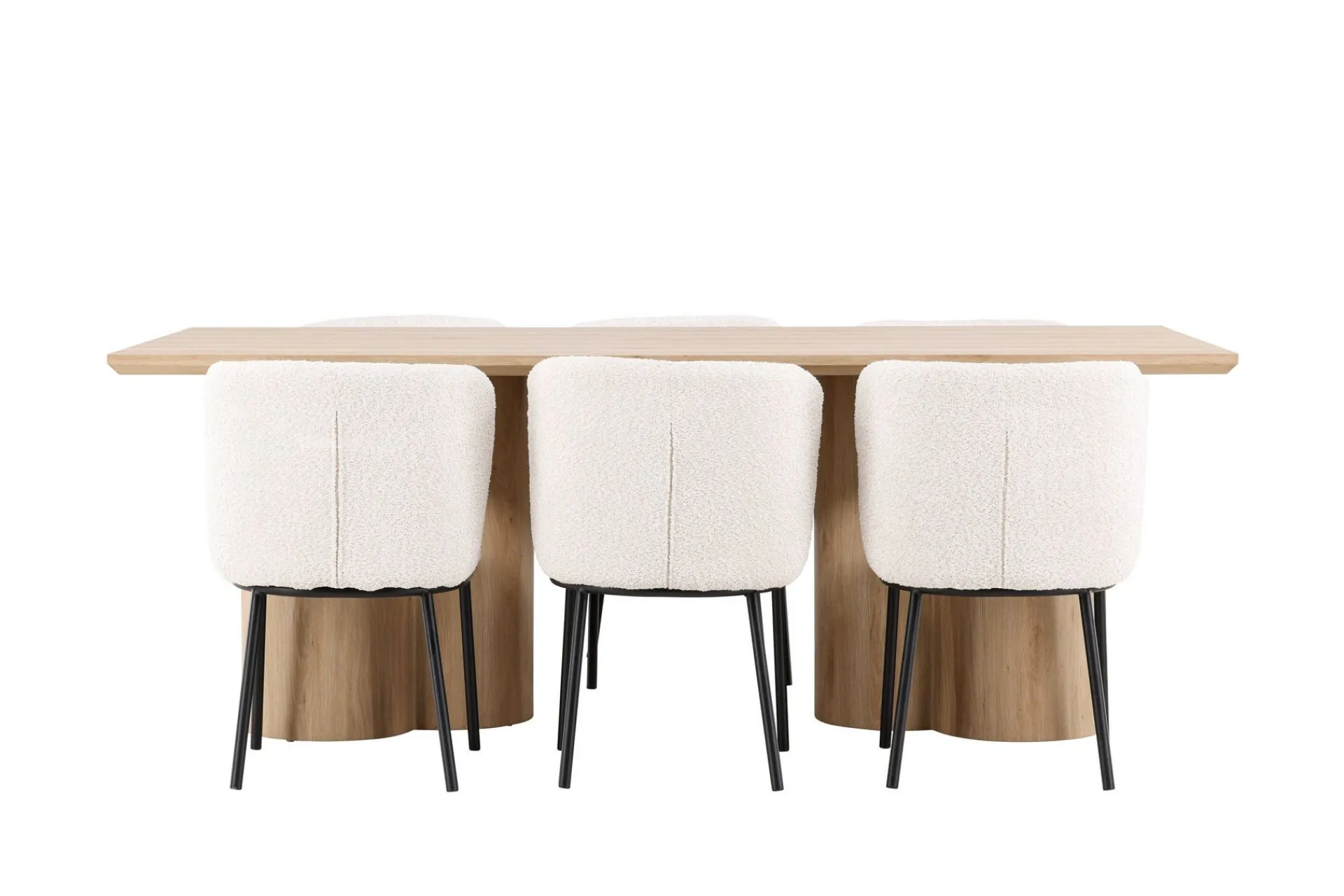 Venture Home Spisegrupper-Olivia Spisegruppe 210 cm Rektangulær med 6 Agnes stoler White wash/Hvit/Svart