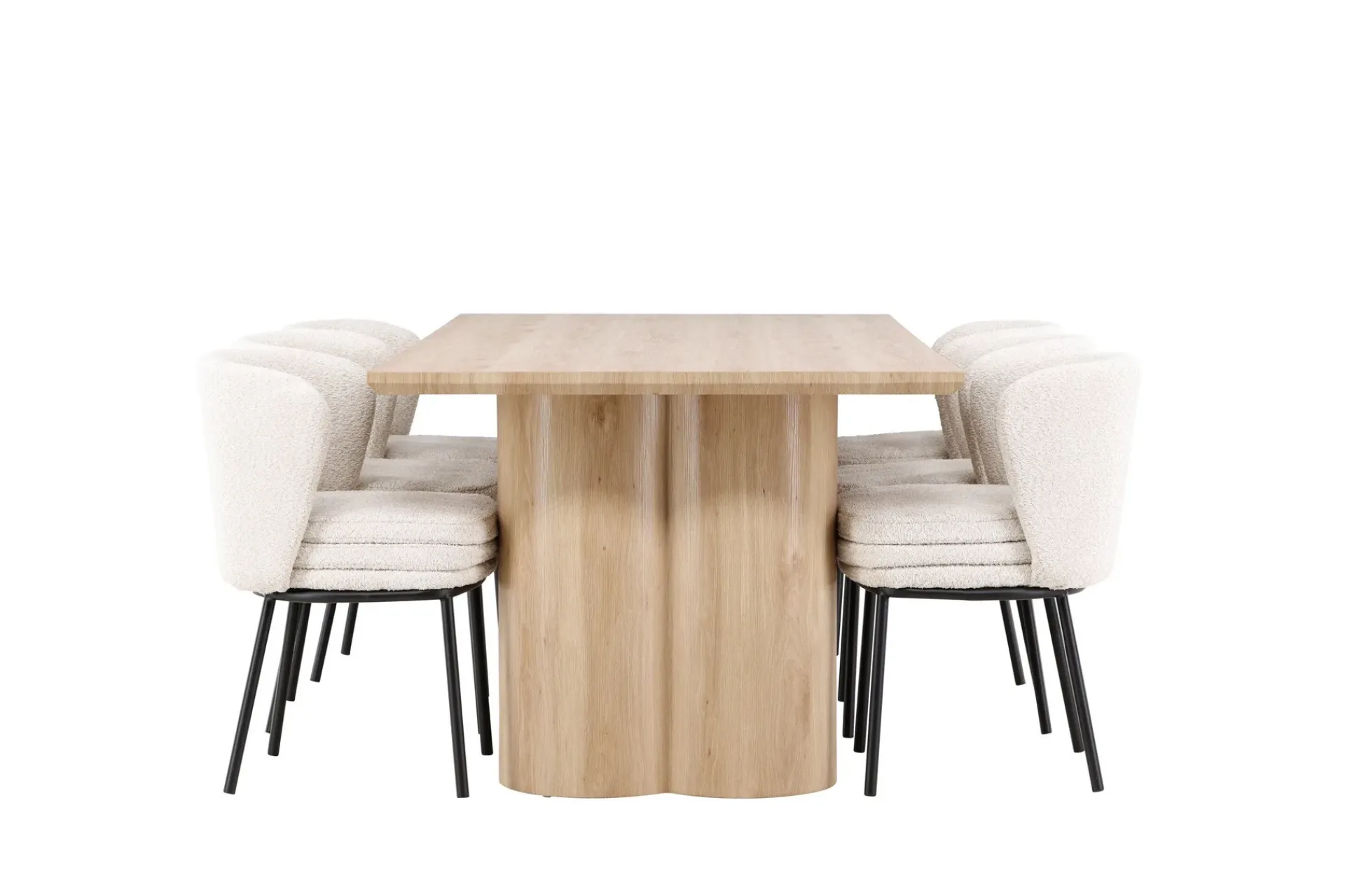 Venture Home Spisegrupper-Olivia Spisegruppe 210 cm Rektangulær med 6 Agnes stoler White wash/Hvit/Svart