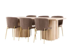 Venture Home Olivia Spisegruppe 210 cm Rektangulær med 6 Modesto stoler