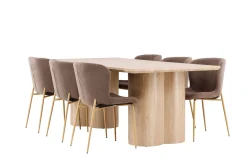 Venture Home Olivia Spisegruppe 210 cm Rektangulær med 6 Modesto stoler