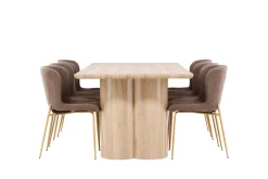 Venture Home Olivia Spisegruppe 210 cm Rektangulær med 6 Modesto stoler