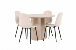 Venture Home Olivia Spisegruppe 110 cm Rund med 4 Polar Stoler