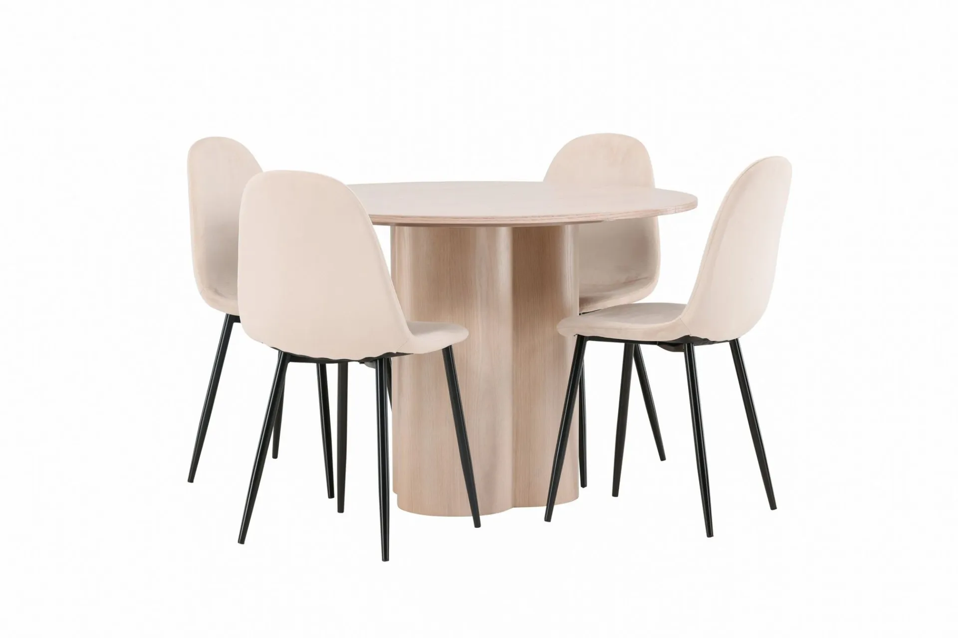 Venture Home Olivia Spisegruppe 110 cm Rund med 4 Polar Stoler