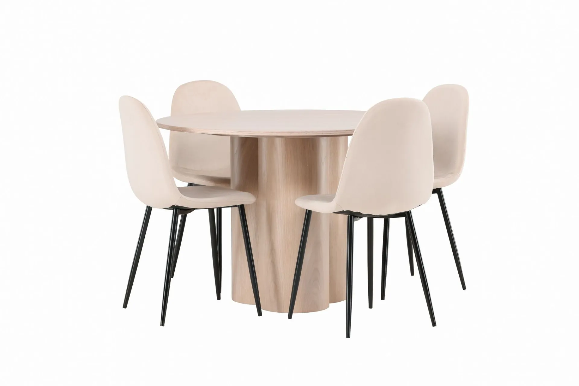 Venture Home Olivia Spisegruppe 110 cm Rund med 4 Polar Stoler