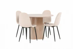 Venture Home Olivia Spisegruppe 110 cm Rund med 4 Polar Stoler