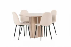 Venture Home Olivia Spisegruppe 110 cm Rund med 4 Polar Stoler