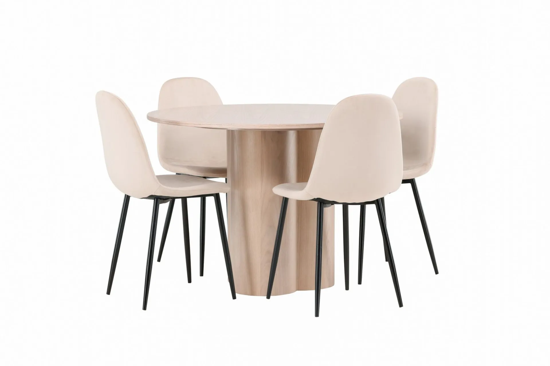 Venture Home Olivia Spisegruppe 110 cm Rund med 4 Polar Stoler