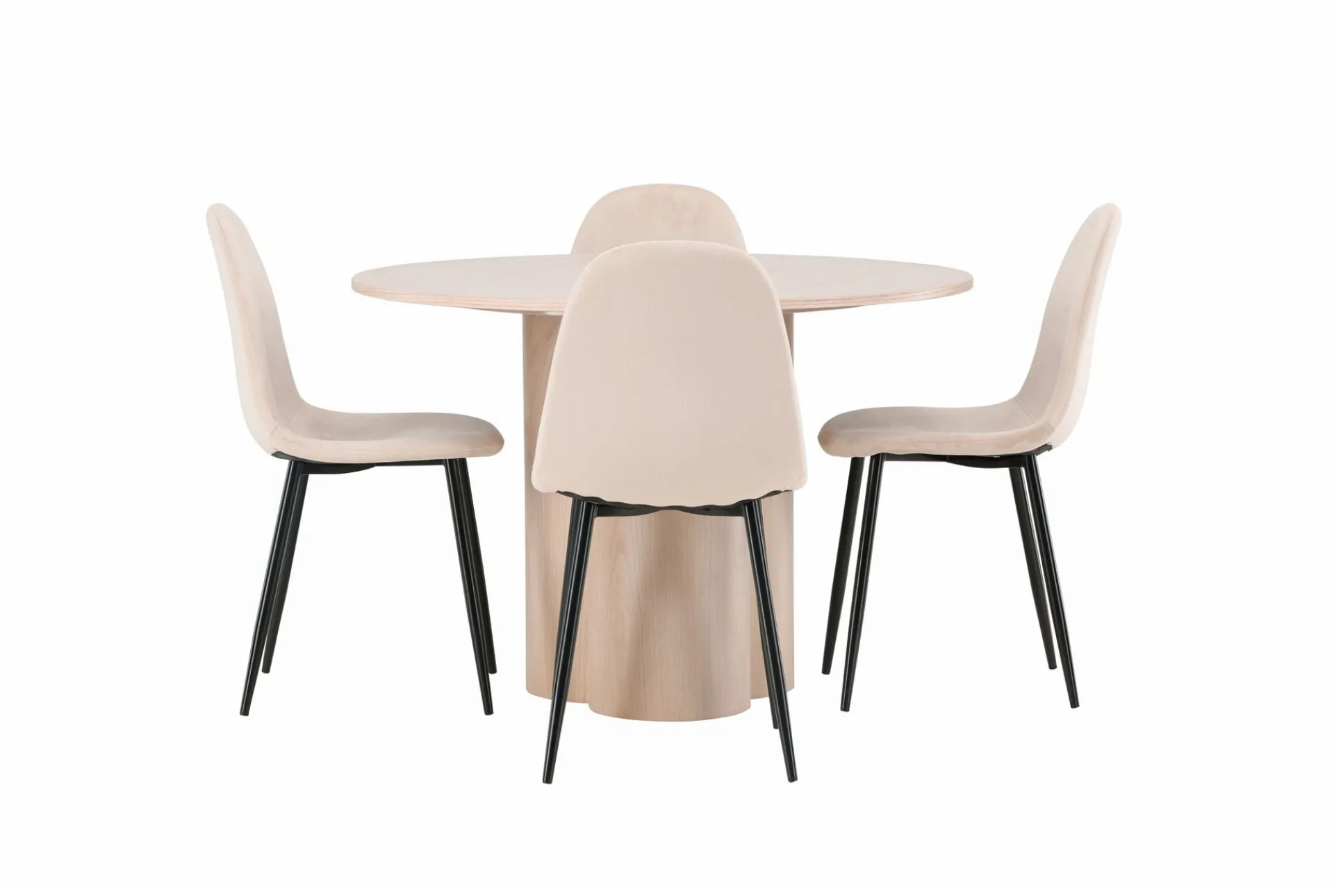 Venture Home Olivia Spisegruppe 110 cm Rund med 4 Polar Stoler