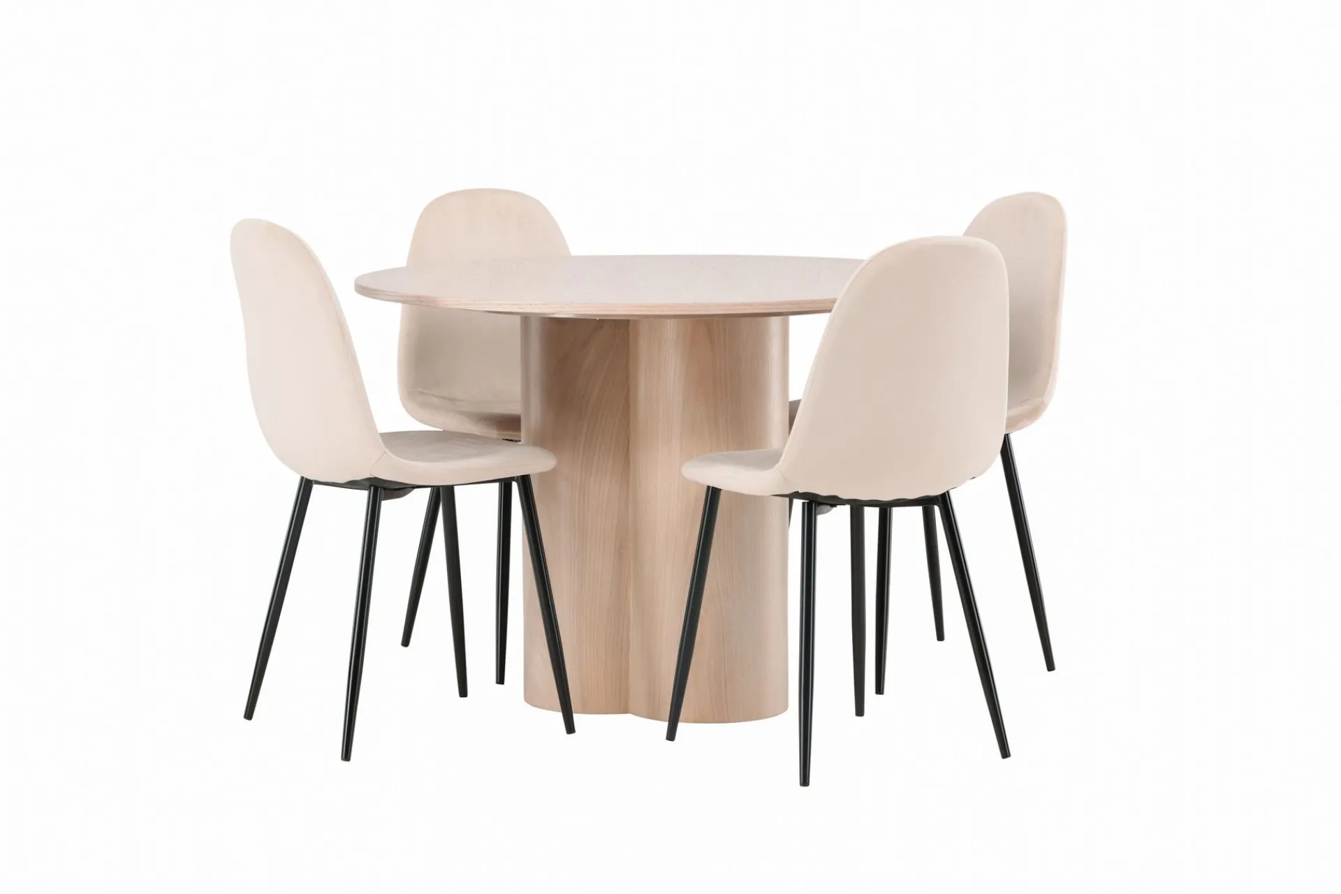 Venture Home Olivia Spisegruppe 110 cm Rund med 4 Polar Stoler
