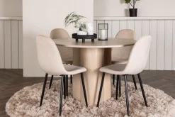 Venture Home Olivia Spisegruppe 110 cm Rund med 4 Polar Stoler