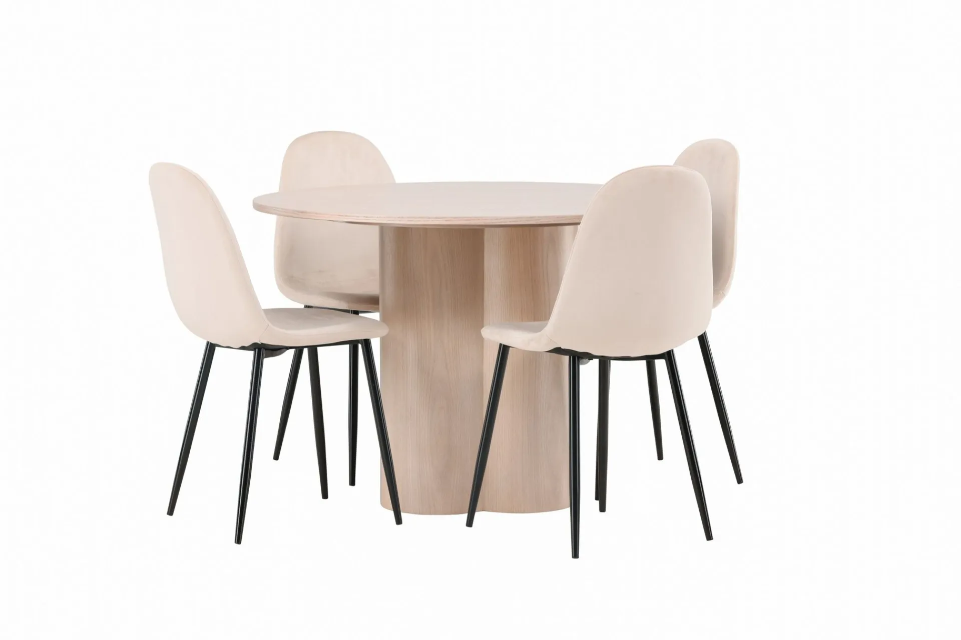 Venture Home Olivia Spisegruppe 110 cm Rund med 4 Polar Stoler