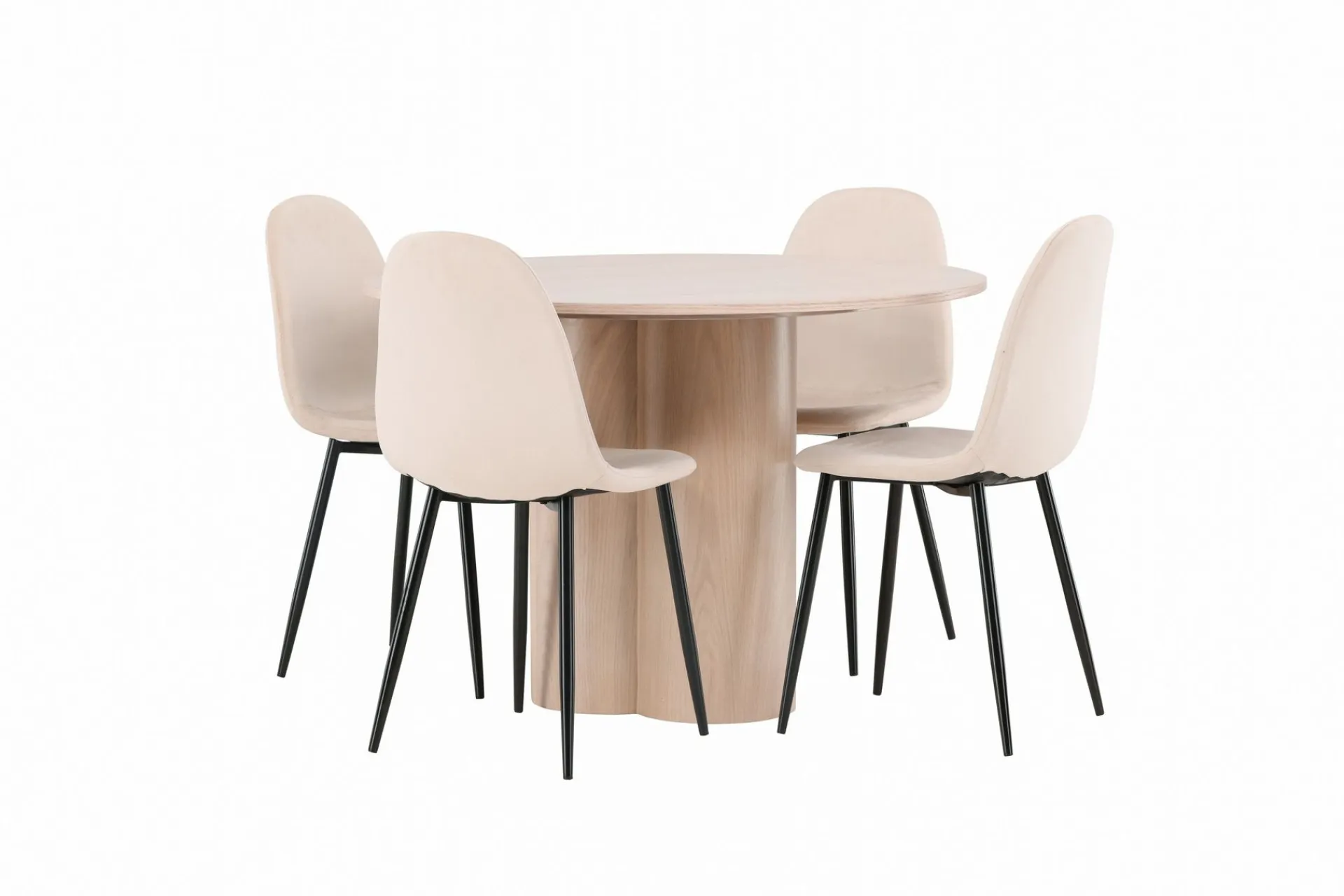 Venture Home Olivia Spisegruppe 110 cm Rund med 4 Polar Stoler