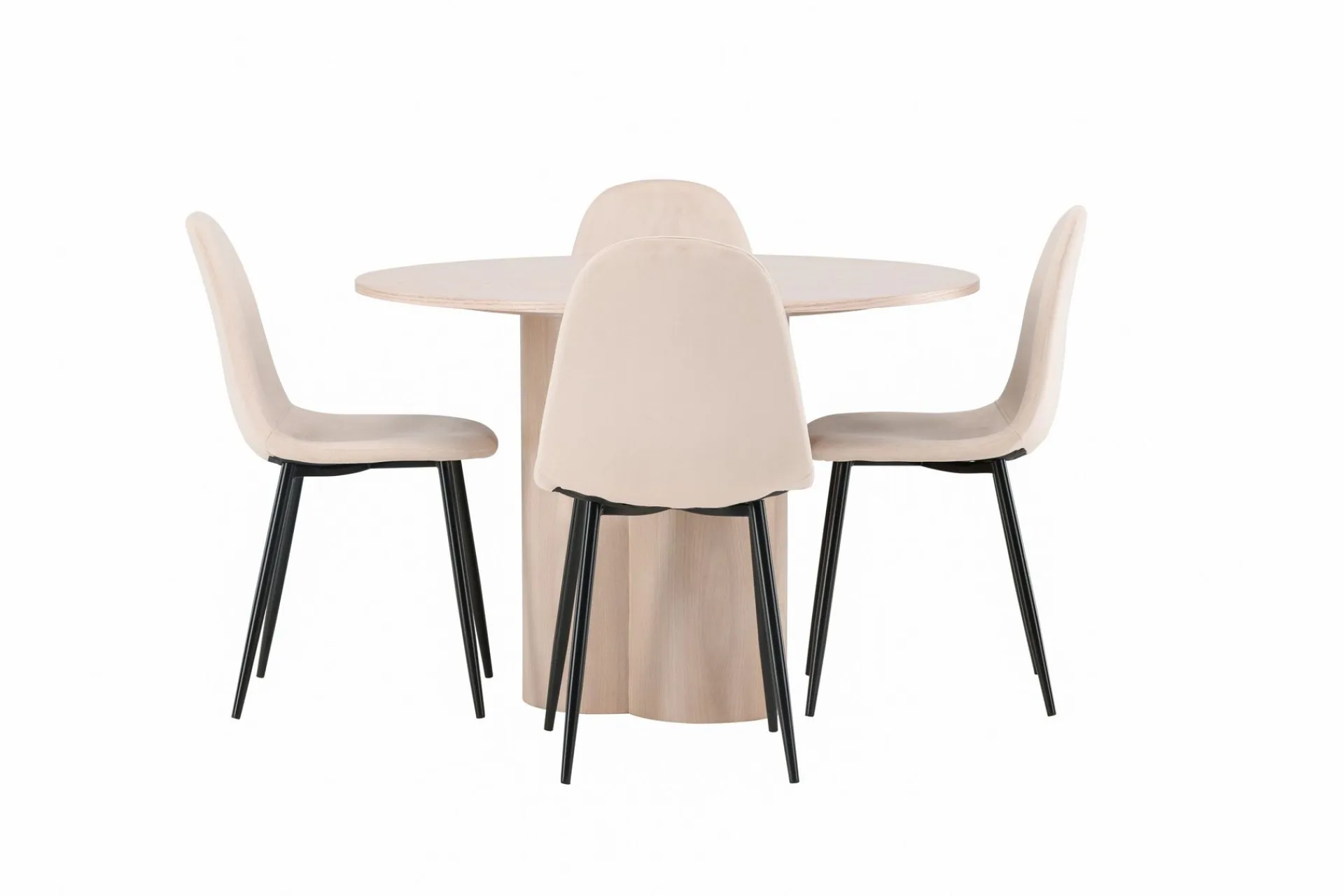 Venture Home Olivia Spisegruppe 110 cm Rund med 4 Polar Stoler