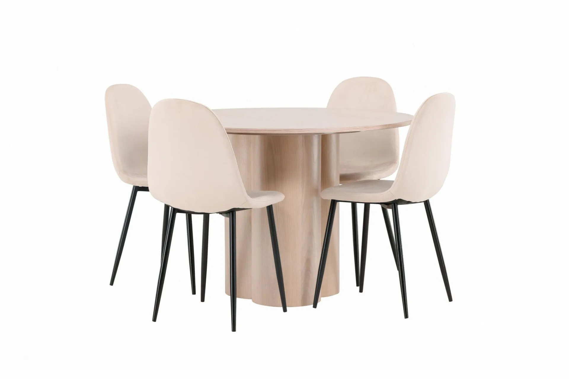 Venture Home Olivia Spisegruppe 110 cm Rund med 4 Polar Stoler
