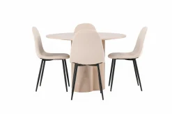 Venture Home Olivia Spisegruppe 110 cm Rund med 4 Polar Stoler
