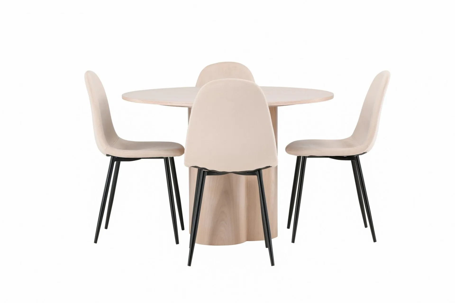 Venture Home Olivia Spisegruppe 110 cm Rund med 4 Polar Stoler