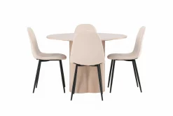 Venture Home Olivia Spisegruppe 110 cm Rund med 4 Polar Stoler