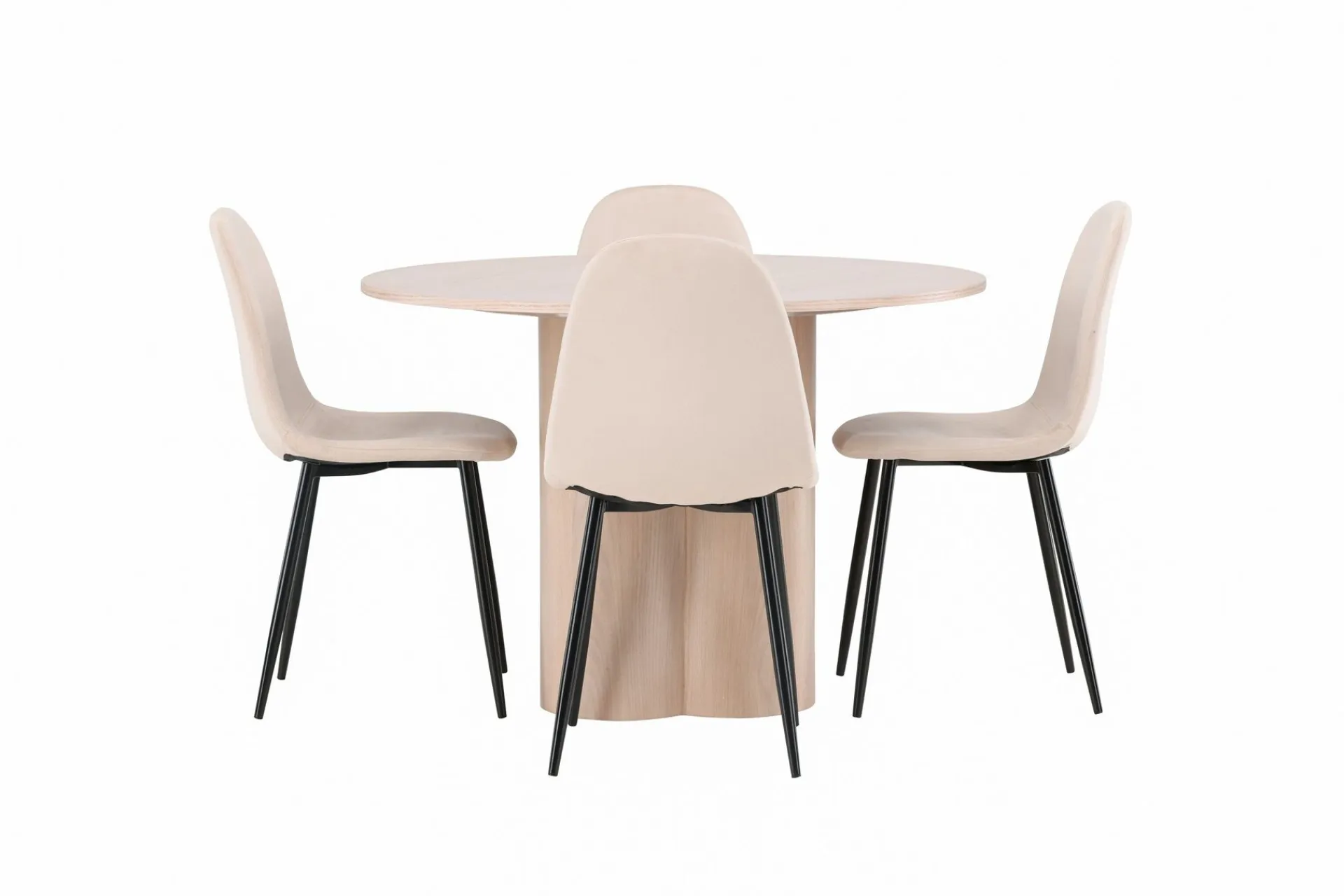 Venture Home Olivia Spisegruppe 110 cm Rund med 4 Polar Stoler
