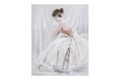Oljemaleri 80x100 cm dame i hvit