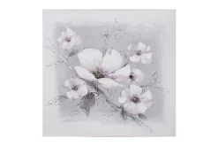 Oljemaleri 60x60cm Hvite blomster