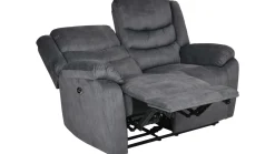 Olvani 2-seters reclinersofa i stoff, elektrisk