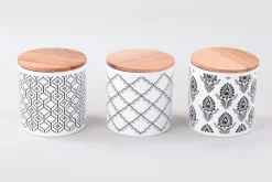 Oppbevaringskrukke|Kurver-Oppbevaringsbokser 6-pk Svart,Hvit