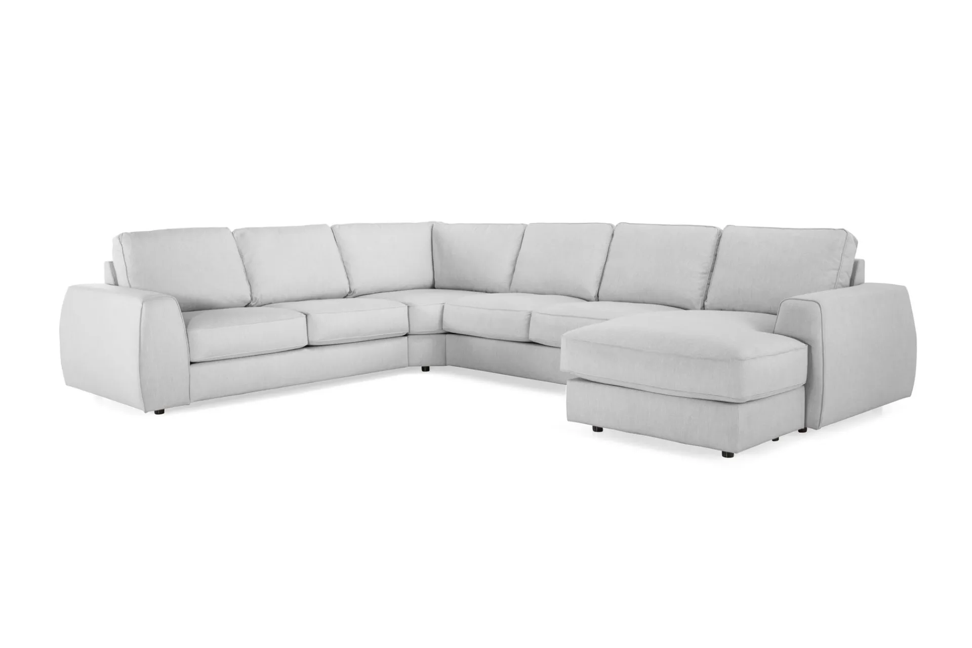 Scandinavian Choice Hjørnesofa-Optus Lyx 5-seters Høyrevendt U-formet Hjørnesofa med Divan i Stoff Grey