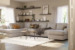 Scandinavian Choice U-Sofa-Optus Lyx 6-seters Venstrevendt U-formet Large Sofa med Divan og Sjeselong i Stoff Grey