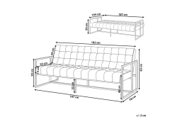 Velour Sofa & Fløyel Sofa-Ordsbo 3-seter Sovesofa Lyserød