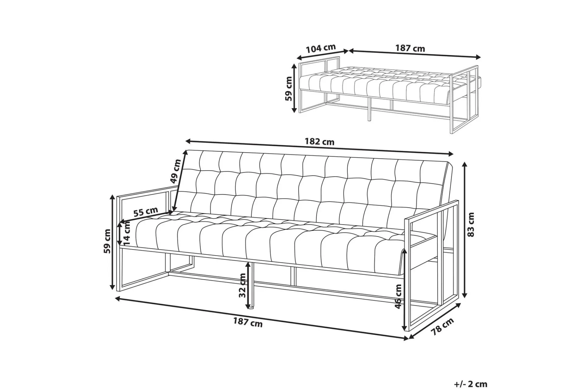 Velour Sofa & Fløyel Sofa-Ordsbo 3-seter Sovesofa Lyserød