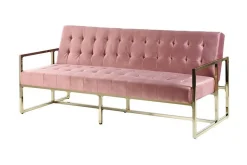 Velour Sofa & Fløyel Sofa-Ordsbo 3-seter Sovesofa Lyserød