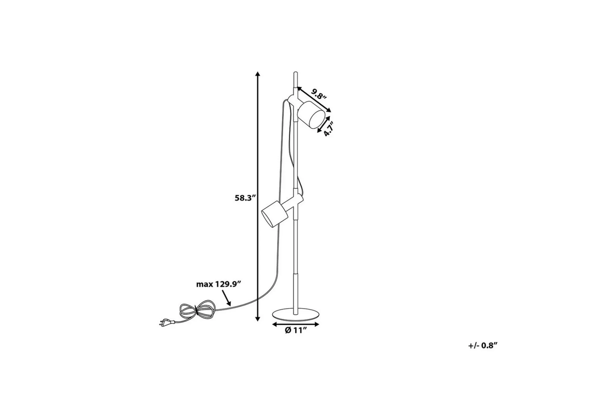 Stuelampe|Soveromslampe-Owens Gulvlampe 130 cm Svart