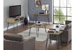 Dorel Home Kontorbord-Owen Skrivebord 102 cm Natur/Svart Rustikk eikelook
