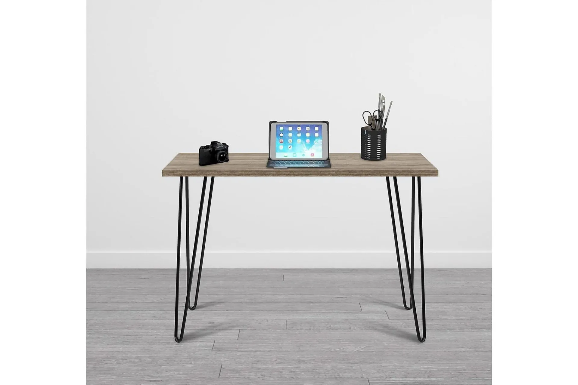 Dorel Home Kontorbord-Owen Skrivebord 102 cm Natur/Svart Rustikk eikelook