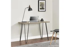 Dorel Home Kontorbord-Owen Skrivebord 102 cm Natur/Svart Rustikk eikelook