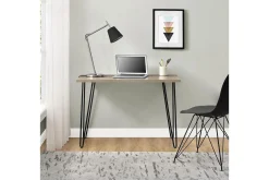 Dorel Home Kontorbord-Owen Skrivebord 102 cm Natur/Svart Rustikk eikelook