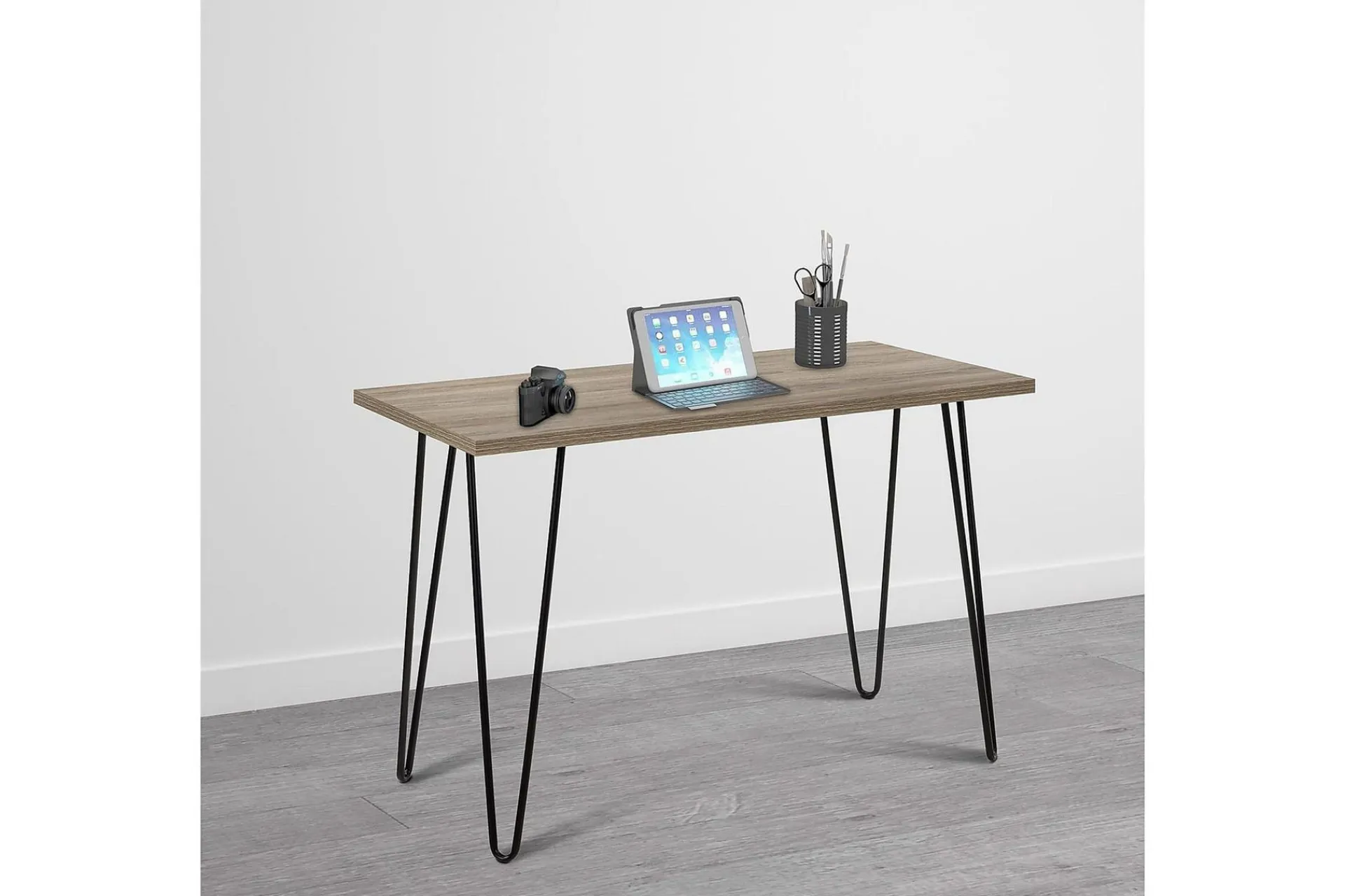 Dorel Home Kontorbord-Owen Skrivebord 102 cm Natur/Svart Rustikk eikelook
