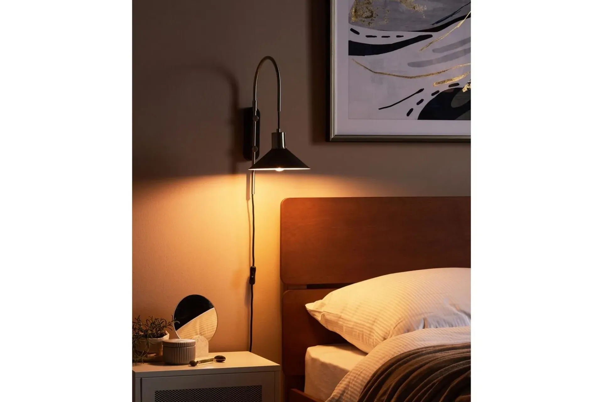 Nattbordslampe-Ozmi Vegglampe E27 E27 Sølv,Svart