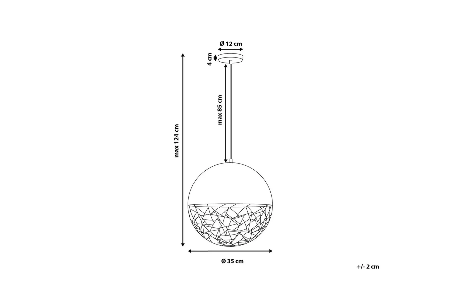 Padma Taklampe 35 cm