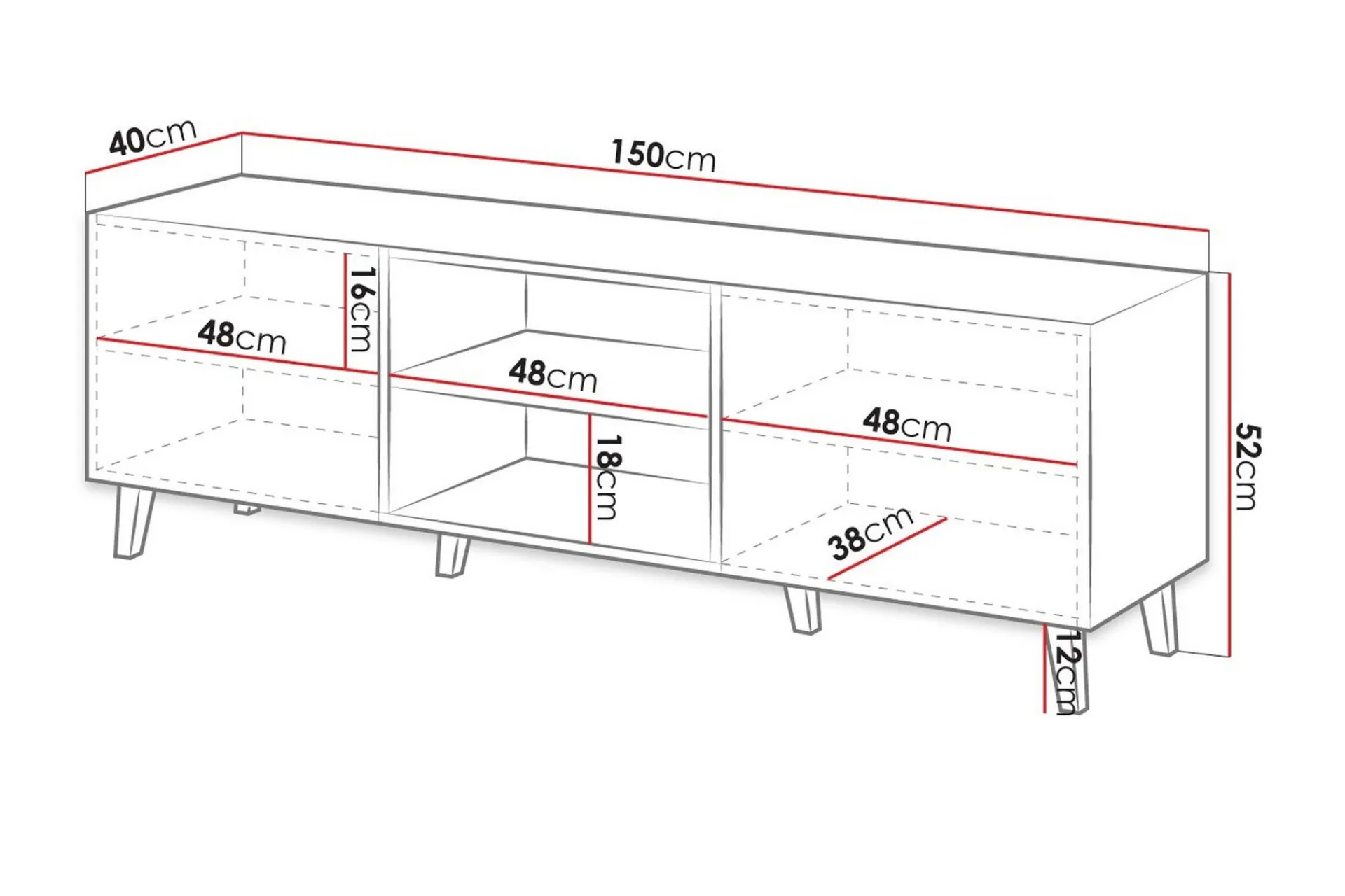 Scandinavian Choice Pafos Tv-benk 40x52x150 cm