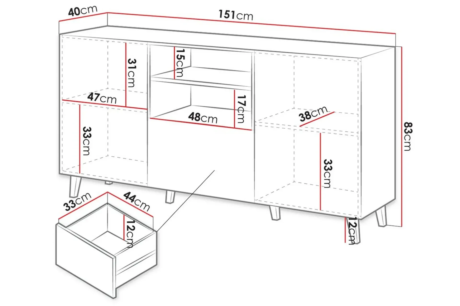 Scandinavian Choice Pafos Tv-benk 40x82x150 cm