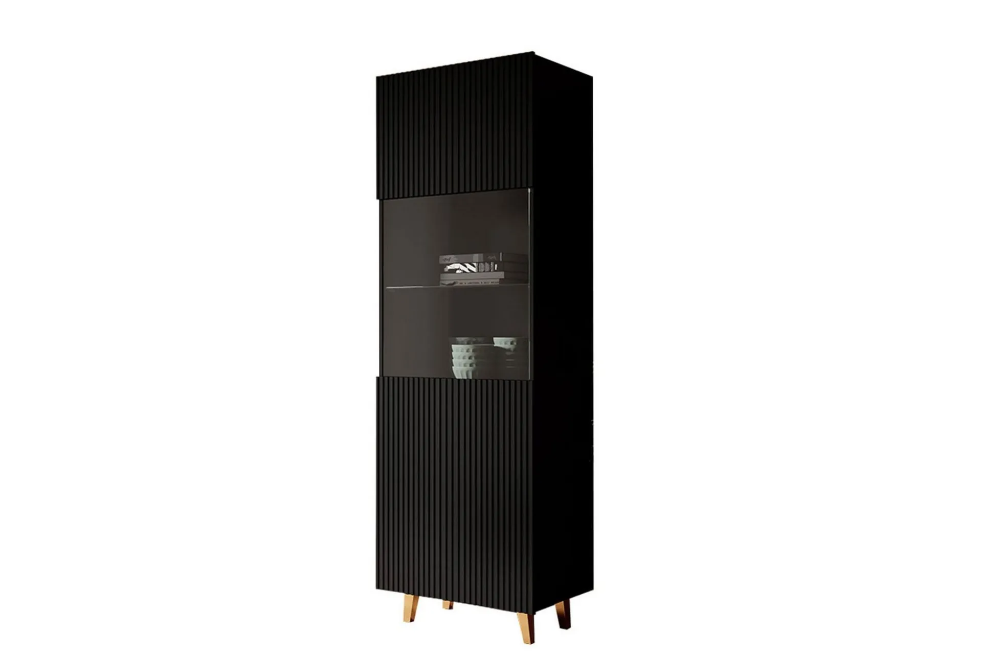 Scandinavian Choice Pafos Vitrineskap Nei Svart|Gull