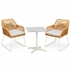 Balkonggrupper|Balkongmøbler-Palermo Bistrosett med Seville lenestoler Grå/Beige/Sand