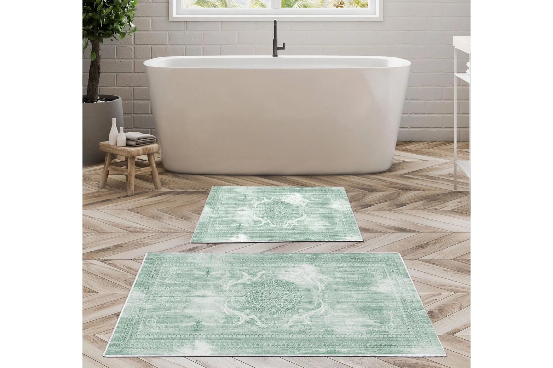 Baderomsmatte|Baderomsmatte-Pam Baderomsmatte 60x150 cm Rektangulær Flerfärgad