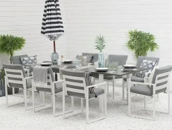 Spisegrupper Hage-Pancole Hagegruppe Med Bord + 8 Stoler Grey
