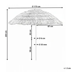 Parasoller-Parasoll utendørs 175 cm Civetta naturlig/brun