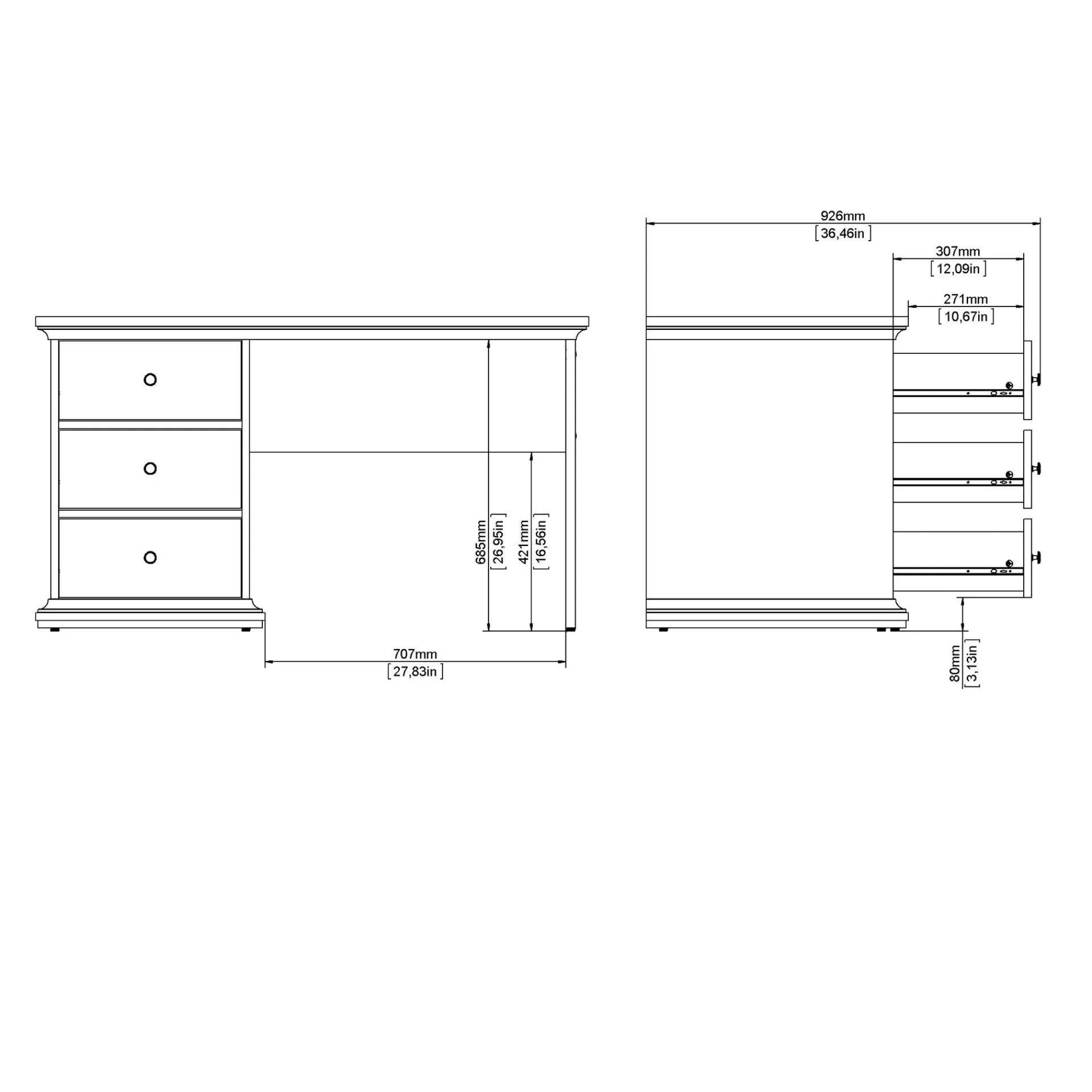 Tvilum Paris Skrivebord 130x62x74 cm