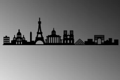 Skilt-Paris Skyline Veggdekor Svart