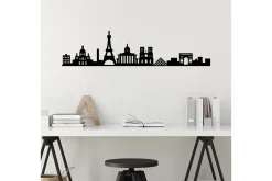 Skilt-Paris Skyline Veggdekor Svart